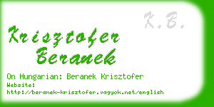 krisztofer beranek business card